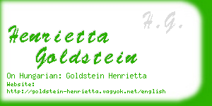 henrietta goldstein business card